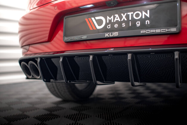Heck Ansatz Diffusor passend für Porsche Macan GTS / Sport Design Mk1 Facelift schwarz Hochglanz