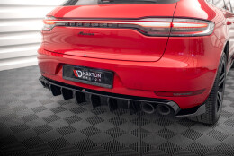 Heck Ansatz Diffusor passend für Porsche Macan GTS / Sport Design Mk1 Facelift schwarz Hochglanz