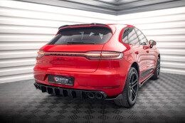 Heck Ansatz Flaps Diffusor V.2 für Porsche Macan GTS / Sport Design Mk1 FL schwarz Hochglanz