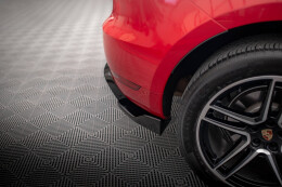 Heck Ansatz Flaps Diffusor V.2 für Porsche Macan GTS / Sport Design Mk1 FL schwarz Hochglanz