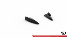 Heck Ansatz Flaps Diffusor V.2 passend für Porsche Macan GTS / Sport Design Mk1 Facelift schwarz Hochglanz