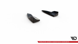 Heck Ansatz Flaps Diffusor V.2 passend für Porsche Macan GTS / Sport Design Mk1 Facelift schwarz Hochglanz