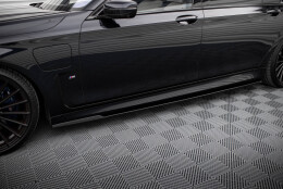 Seitenschweller Ansatz Cup Leisten V.2 passend für BMW 7 Lang M-Paket G12 schwarz Hochglanz