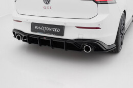 Street Pro Heckschürze Heck Ansatz Diffusor V.3 passend für VW Golf GTI Mk8 SCHWARZ