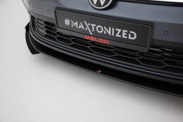 Street Pro Cup Spoilerlippe Front Ansatz + Flaps passend für VW Golf GTI / GTE / R-Line Mk8 Facelift SCHWARZ+ HOCHGLANZ FLAPS