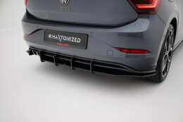 Street Pro Heckschürze Heck Ansatz Diffusor passend für VW Polo GTI Mk6 Facelift SCHWARZ