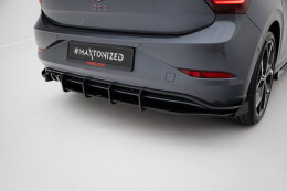 Street Pro Heckschürze + Flaps für VW Polo GTI Mk6 Facelift schwarz Hochglanz