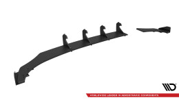 Street Pro Heckschürze Heck Ansatz Diffusor passend für VW Polo GTI Mk6 Facelift ROT+ HOCHGLANZ FLAPS