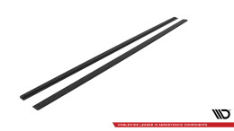 Street Pro Seitenschweller Ansatz Cup Leisten für VW Polo GTI Mk6 Facelift SCHWARZ