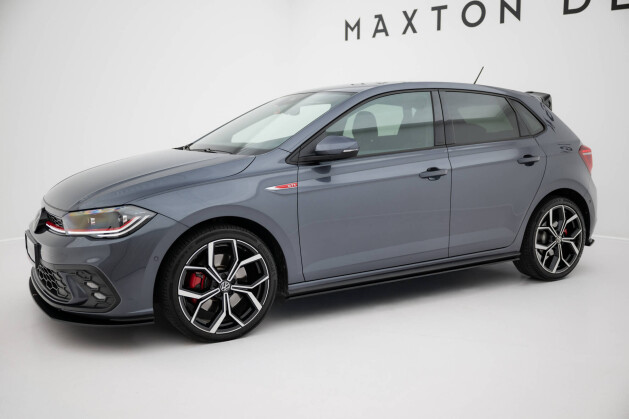 Street Pro Seitenschweller Ansatz Cup Leisten für VW Polo GTI Mk6 Facelift ROT