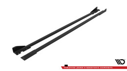 Street Pro Seitenschweller Ansatz Cup Leisten für VW Polo GTI Mk6 Facelift SCHWARZ+ HOCHGLANZ FLAPS