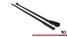 Street Pro Seitenschweller Ansatz Cup Leisten für VW Polo GTI Mk6 Facelift SCHWARZ+ HOCHGLANZ FLAPS
