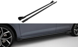 Street Pro Seitenschweller Ansatz Cup Leisten passend für VW Polo GTI Mk6 Facelift SCHWARZ+ HOCHGLANZ FLAPS