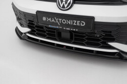 Street Pro Cup Spoilerlippe Front Ansatz V.2 für VW Golf GTI / GTE / R-Line Mk8 Facelift SCHWARZ
