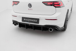 Street Pro Heckschürze Heck Ansatz Diffusor V.4 passend für VW Golf GTI Mk8 SCHWARZ