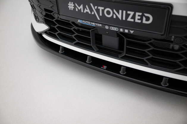 Cup Spoilerlippe Front Ansatz V.1 passend für VW Golf GTI / GTE / R-Line Mk8 Facelift schwarz Hochglanz