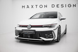 Street+ Spoilerlippe Front Ansatz V.4 passend für VW Golf GTI / GTE / R-Line Mk8 FL schwarz Hochglanz