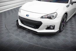 Street Pro Cup Spoilerlippe Front Ansatz für + Flaps für V.1 + Flaps Subaru BRZ Mk1  schwarz Hochglanz