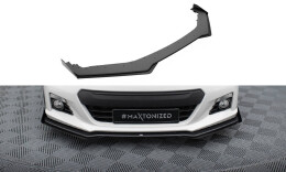 Street Pro Spoilerlippe Front Ansatz + Flaps V.1 passend für Subaru BRZ Mk1 rot+ Hochglanz Flaps