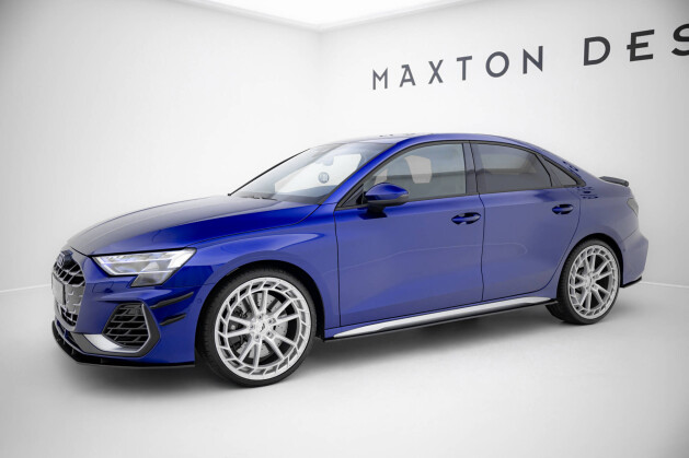 Street Pro Seitenschweller Ansatz Cup Leisten passend für Audi S3 / A3 S-line 8Y Facelift SCHWARZ
