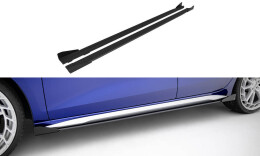 Street Pro Seitenschweller Ansatz Cup Leisten passend für Audi S3 / A3 S-line 8Y Facelift SCHWARZ+ HOCHGLANZ FLAPS