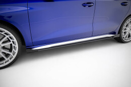 Street Pro Seitenschweller Ansatz Cup Leisten passend für Audi S3 / A3 S-line 8Y Facelift SCHWARZ+ HOCHGLANZ FLAPS