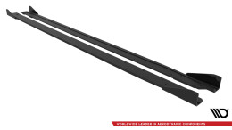 Street Pro Seitenschweller Ansatz Cup Leisten passend für Audi S3 / A3 S-line 8Y Facelift SCHWARZ+ HOCHGLANZ FLAPS