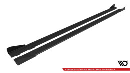 Street Pro Seitenschweller Ansatz Cup Leisten V.2 für + Flaps für Audi A3 S-Line Limousine / S3 Limousine 8Y / 8Y Facelift schwarz Hochglanz