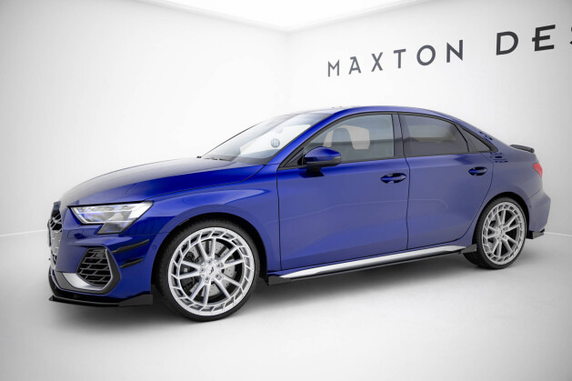 Street Pro Seitenschweller Ansatz Cup Leisten passend für Audi S3 / A3 S-line 8Y Facelift ROT+ HOCHGLANZ FLAPS