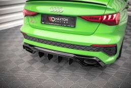 Heck Ansatz Diffusor passend für Audi RS3 8Y schwarz Hochglanz