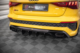 Heck Ansatz Diffusor passend für Audi RS3 8Y schwarz Hochglanz