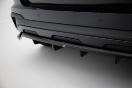 Mittlerer Cup Diffusor Heck Ansatz DTM Look passend für Skoda Kamiq Monte Carlo Mk1 Facelift schwarz Hochglanz