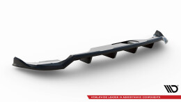 Mittlerer Cup Diffusor Heck Ansatz DTM Look passend für Skoda Kamiq Monte Carlo Mk1 Facelift schwarz Hochglanz
