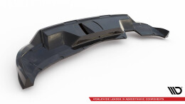 Mittlerer Cup Diffusor Heck Ansatz DTM Look passend für Skoda Kamiq Monte Carlo Mk1 Facelift schwarz Hochglanz
