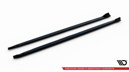 Seitenschweller Ansatz Cup Leisten passend für Skoda Kamiq Monte Carlo Mk1 Facelift schwarz Hochglanz