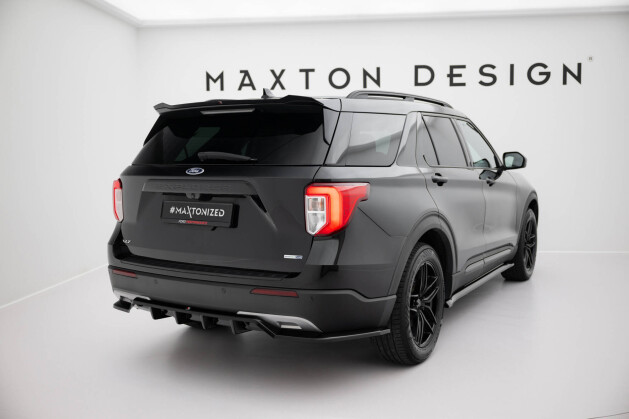 Mittlerer Cup Diffusor Heck Ansatz DTM Look für Ford Explorer XLT Mk6 schwarz Hochglanz
