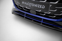 Cup Spoilerlippe Front Ansatz V.1 passend für Audi A3 S-Line Limousine / S3 Limousine 8Y Facelift schwarz Hochglanz
