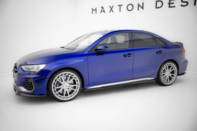 Seitenschweller Ansatz Cup Leisten V.2 passend für Audi A3 S-Line Limousine / S3 Limousine 8Y Facelift schwarz Hochglanz