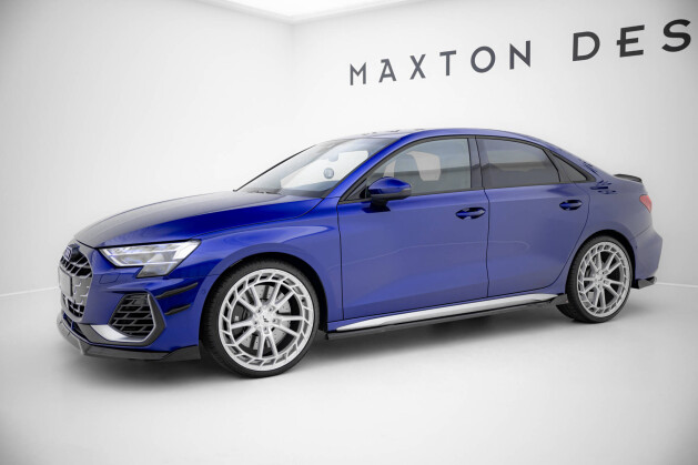 Seitenschweller Ansatz Cup Leisten V.3 passend für Audi A3 S-Line Limousine / S3 Limousine 8Y Facelift schwarz Hochglanz