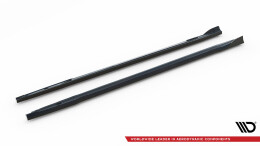 Seitenschweller Ansatz Cup Leisten V.3 passend für Audi A3 S-Line Limousine / S3 Limousine 8Y Facelift schwarz Hochglanz