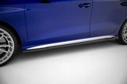 Street+ Seitenschweller Leisten V.3 passend für Audi A3 S-Line Limousine / S3 Limousine 8Y / 8Y FL schwarz Hochglanz