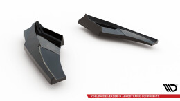 Heck Ansatz Flaps Diffusor V.1 passend für Audi S3 Sportback Facelift schwarz Hochglanz