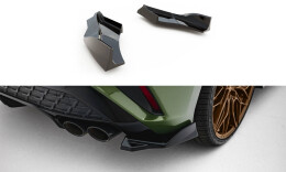 Heck Ansatz Flaps Diffusor V.2 passend für Audi S3 Sportback Facelift schwarz Hochglanz