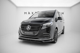 Cup Spoilerlippe Front Ansatz passend für Mercedes-Benz V AMG-Line W447 Facelift 2 schwarz Hochglanz