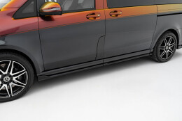 Seitenschweller Ansatz Cup Leisten passend für Mercedes-Benz V-Klasse Lang AMG-Line W447 schwarz Hochglanz