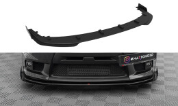 Street Pro Cup Spoilerlippe Front Ansatz + Flaps für Mitsubishi Lancer EVO X schwarz Hochglanz