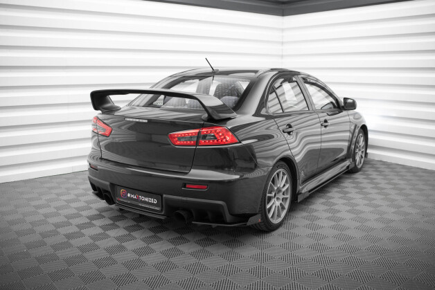 Street Pro Heck Ansatz Flaps passend für Mitsubishi Lancer EVO X schwarz Hochglanz