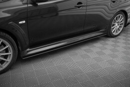 Street Pro Seitenschweller Ansatz Cup Leisten passend für Mitsubishi Lancer EVO X SCHWARZ