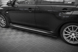 Street Pro Seitenschweller Ansatz Cup Leisten passend für Mitsubishi Lancer EVO X SCHWARZ