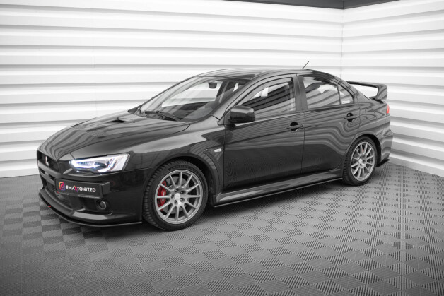 Street Pro Seitenschweller Ansatz Cup Leisten passend für Mitsubishi Lancer EVO X ROT